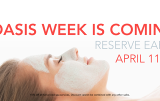 oasis week is coming. reserve early